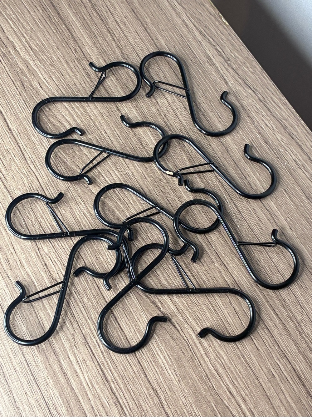 🐼 3/$25 Black S-Hook Organizer Set of 10 with Secure Clip